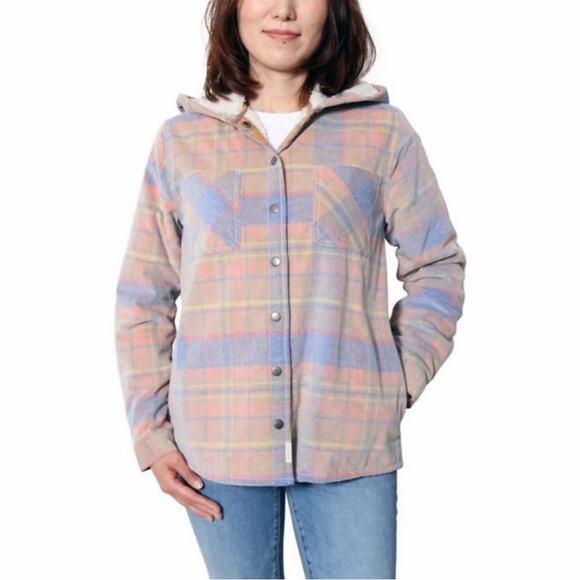 Soho Threads Washed Plaid Soft Corduroy Sherpa Lined Shacket Size M - Picture 1 of 15